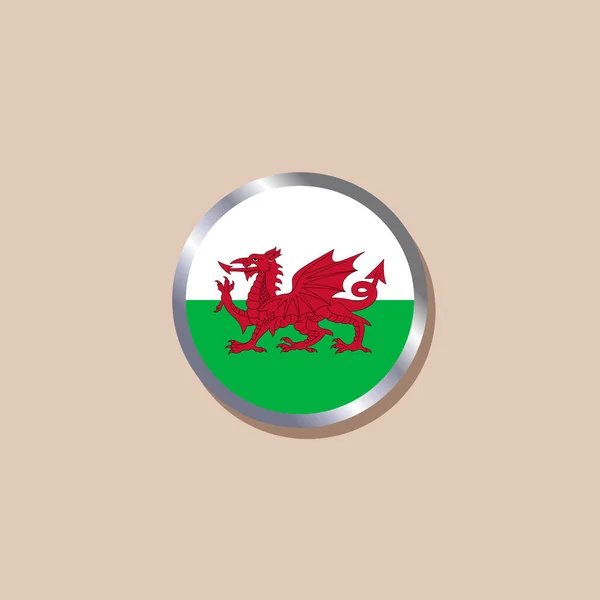 Illustration Wales Flag Template — Stok Vektör