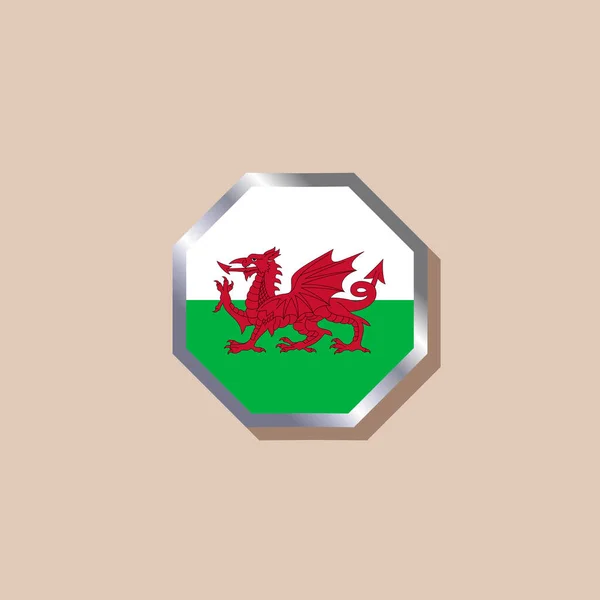Illustration Wales Flag Template — Stockvector