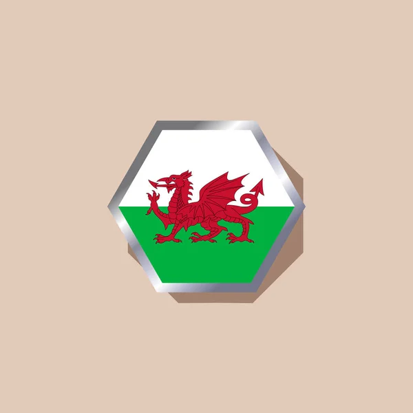 Illustration Wales Flag Template — Stockvektor