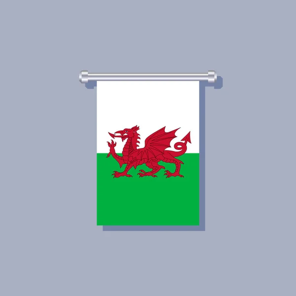 Illustration Wales Flag Template — ストックベクタ