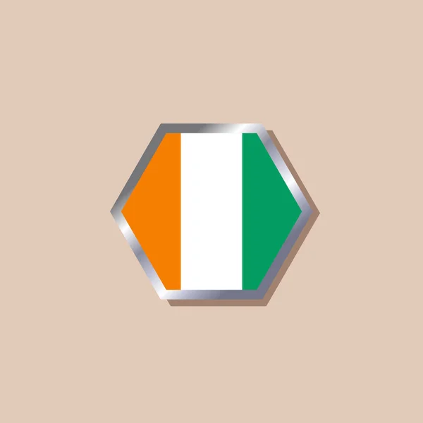 Illustration Ivory Coast Flag Template — Stok Vektör