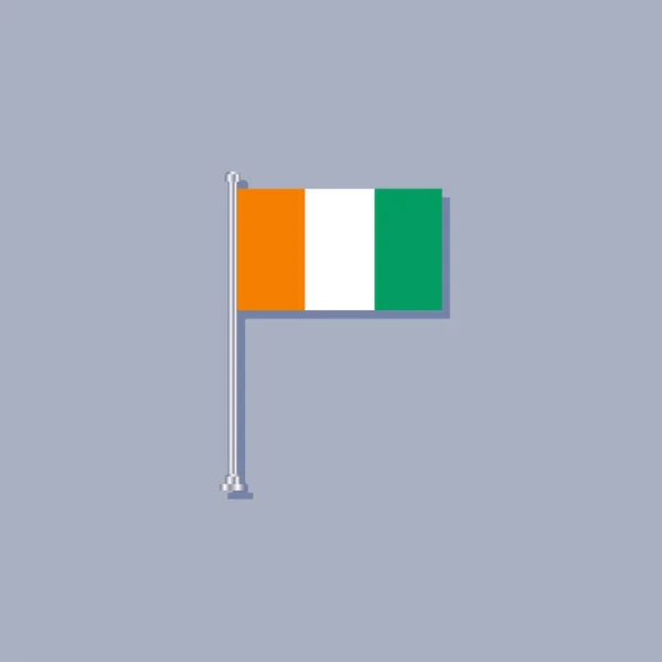 Illustration Ivory Coast Flag Template — Vetor de Stock