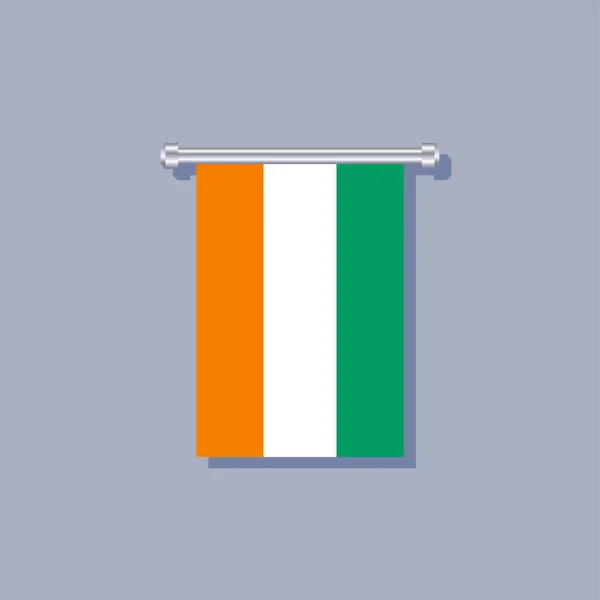 Illustration Ivory Coast Flag Template — Image vectorielle