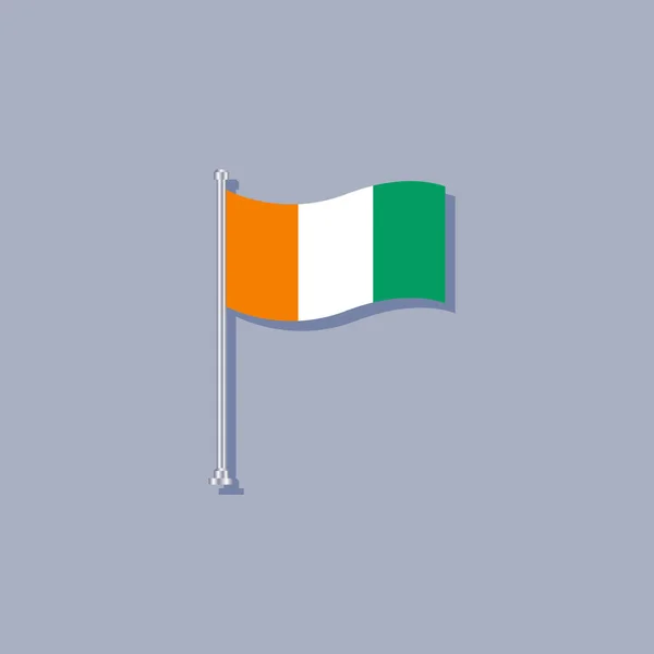 Illustration Ivory Coast Flag Template — Stockvector