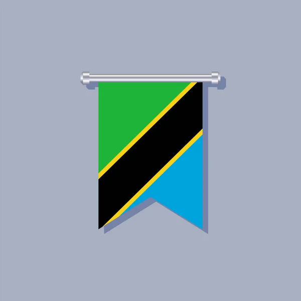 Illustration Tanzania Flag Template — Stock Vector
