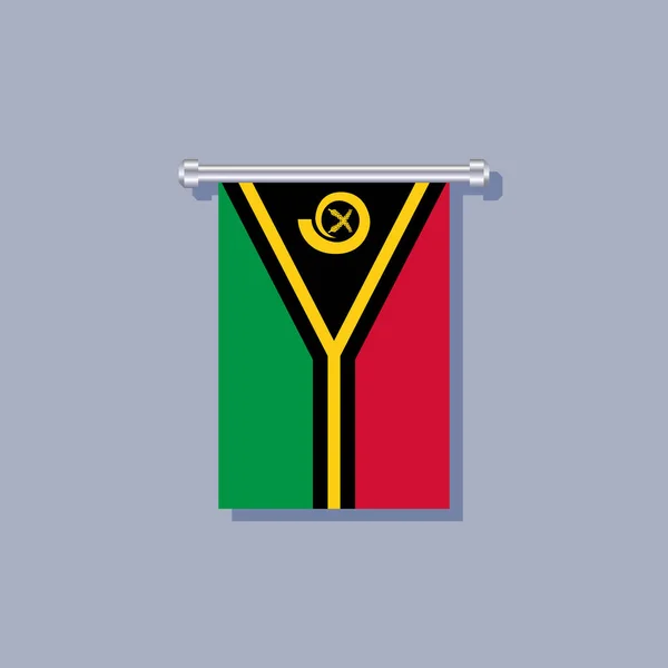 Illustration Vanuatu Flag Template — Stock Vector