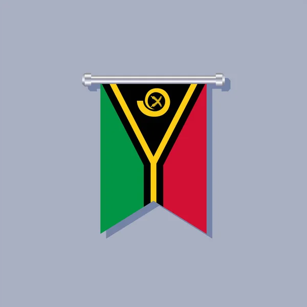 Illustration Vanuatu Flag Template — Stock vektor