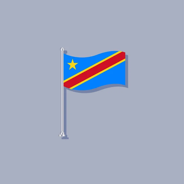 Kongói Demokratikus Köztársaság Zászló — Stock Vector