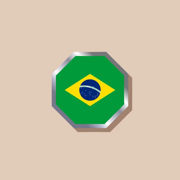 Illustration Brazil Flag Template — Stockvector