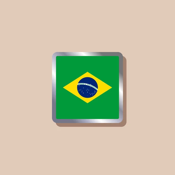 Illustration Brazil Flag Template — Stockvektor