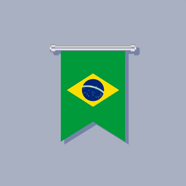 Illustration Brazil Flag Template — ストックベクタ