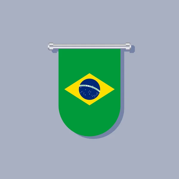 Illustration Brazil Flag Template — Wektor stockowy