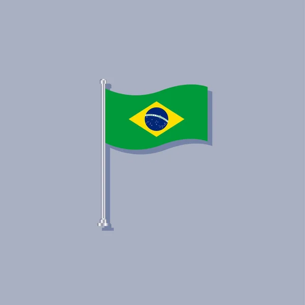 Illustration Brazil Flag Template — Stockový vektor