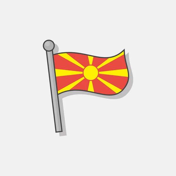 Illustration Modèle Drapeau Macédoine — Image vectorielle