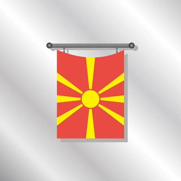 Macedón Lobogó Illusztrációja Sablon — Stock Vector