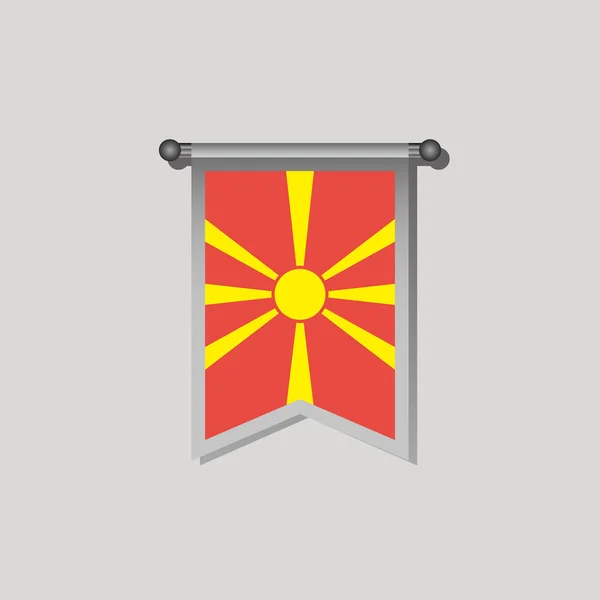 Macedón Lobogó Illusztrációja Sablon — Stock Vector