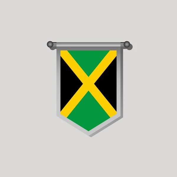 Illustration Jamaica Flag Template — Vetor de Stock