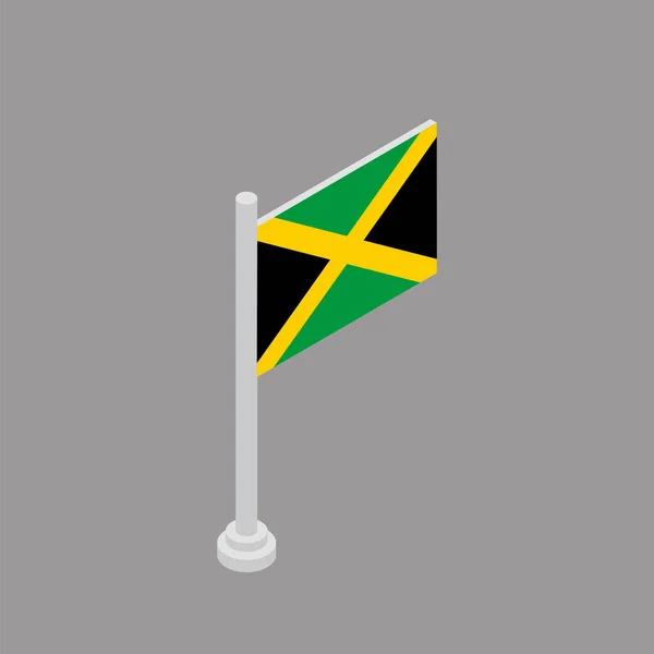 Illustration Jamaica Flag Template —  Vetores de Stock