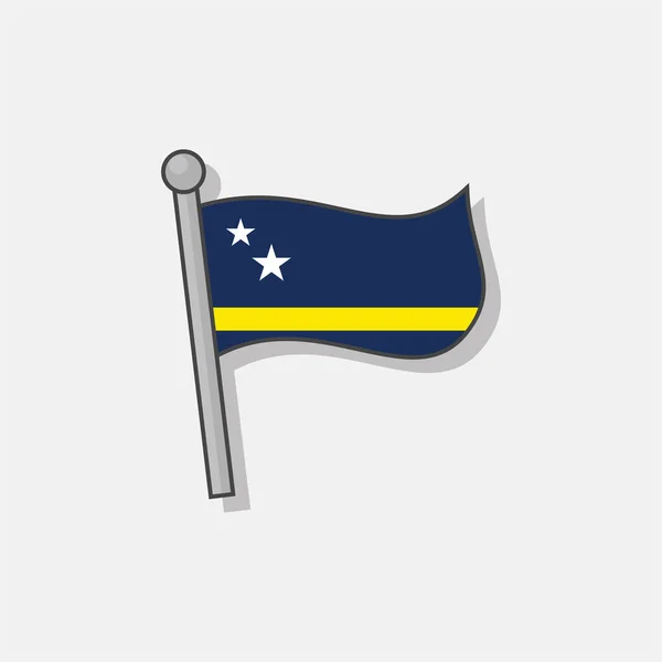 Illustration Curacao Flag Template — Vettoriale Stock