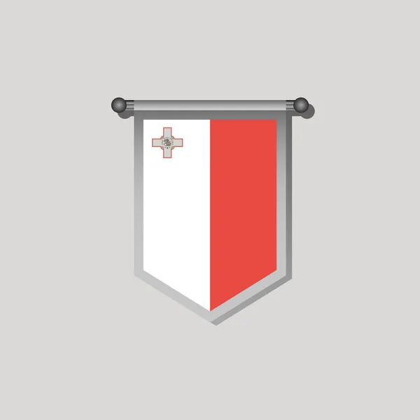 马耳他国旗模板的说明 — 图库矢量图片