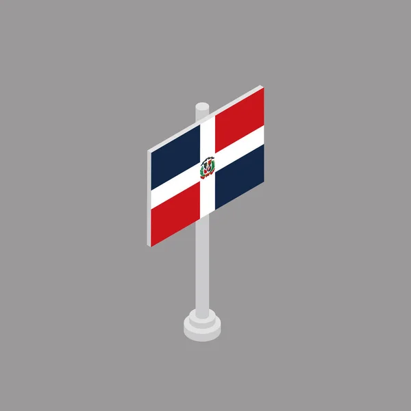 Illustration Dominican Republic Flag Template — Wektor stockowy
