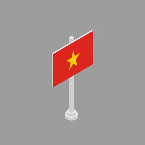 Illustration Vietnam Flag Template — Stockový vektor