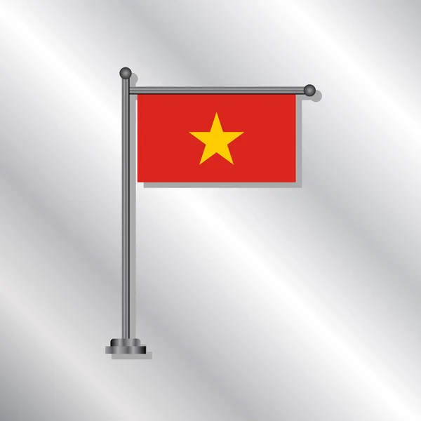 Illustration Vietnam Flag Template - Stok Vektor