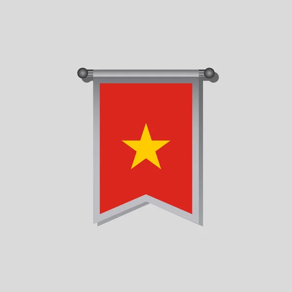 Illustration Vietnam Flag Template — Vetor de Stock