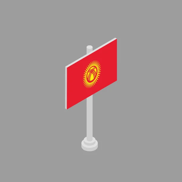 キルギスの国旗テンプレートのイラスト — ストックベクタ