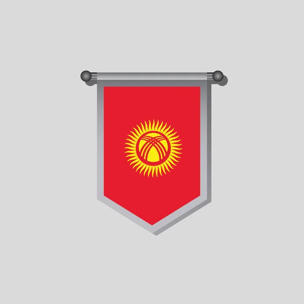 Illustrazione Del Modello Bandiera Del Kirghizistan — Vettoriale Stock