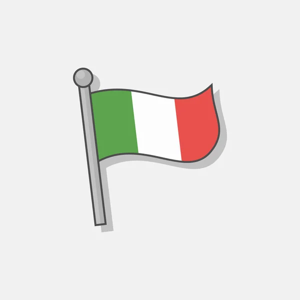 Illustration Italy Flag Template — 스톡 벡터