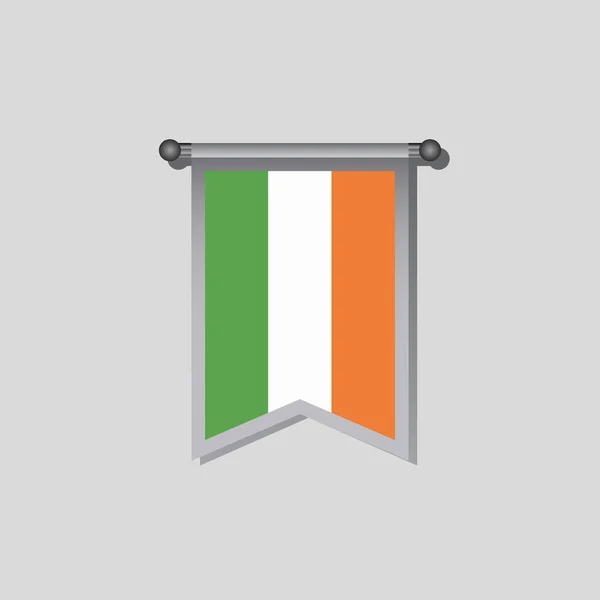 Illustration Ireland Flag Template — Stok Vektör