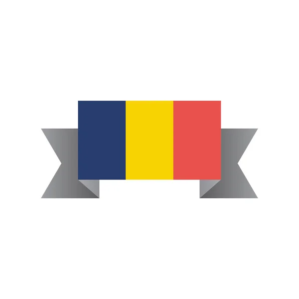 Illustration Romania Flag Template — Vector de stock