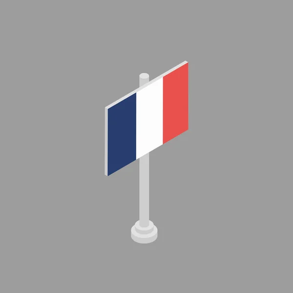 Illustration France Flag Template — Stockvector