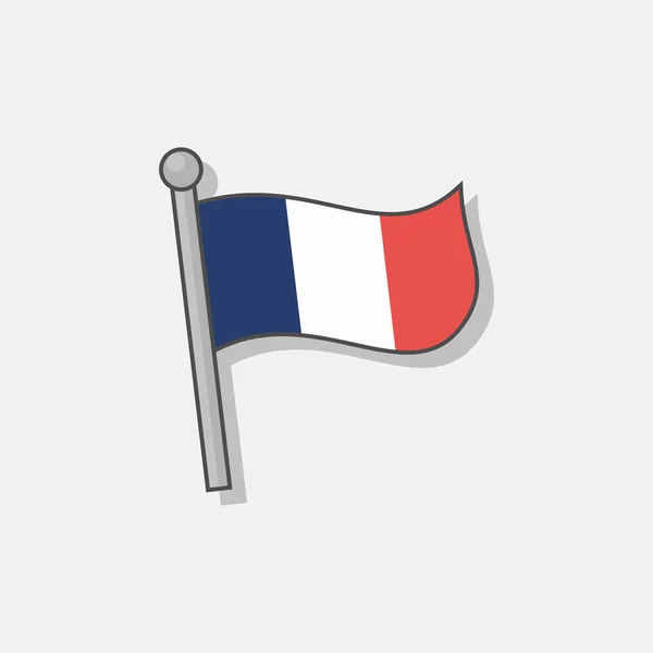 Illustration France Flag Template — Stockvector