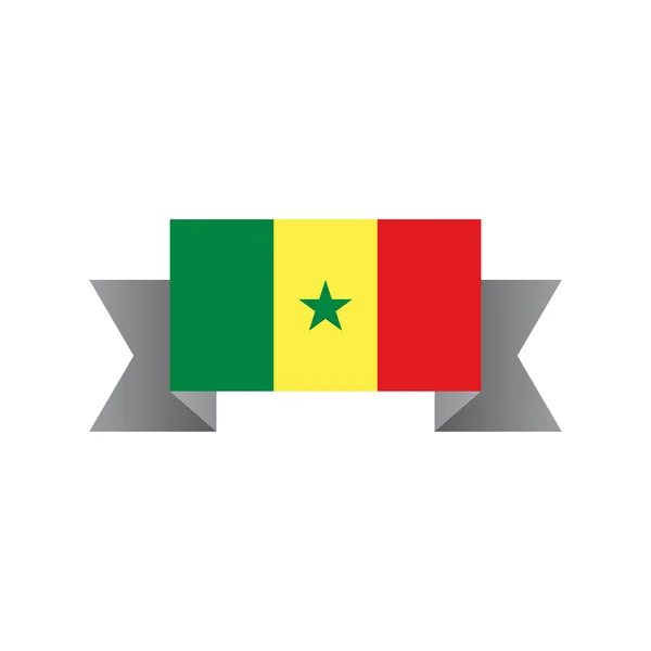 Illustration Senegal Flag Template — Vettoriale Stock