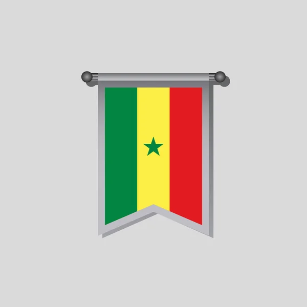 Illustration Senegal Flag Template — Vettoriale Stock