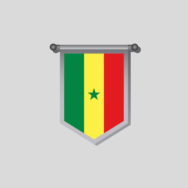 Illustration Senegal Flag Template — Stockový vektor