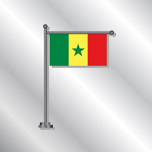 Illustration Senegal Flag Template — ストックベクタ