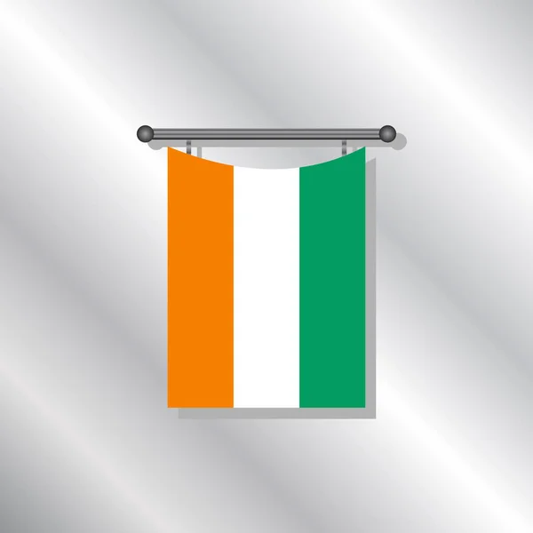 Illustration Ivory Coast Flag Template — 스톡 벡터