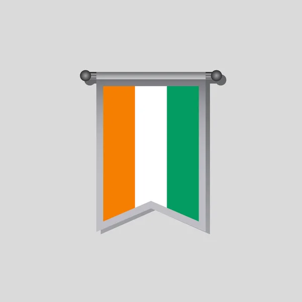 Illustration Ivory Coast Flag Template — Stok Vektör