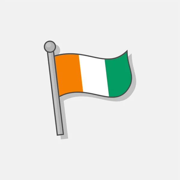 Illustration Ivory Coast Flag Template — Stockvector