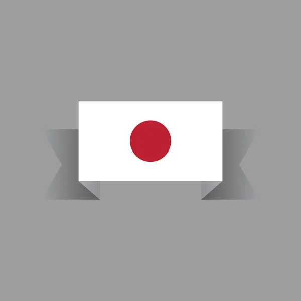 Illustration Japan Flag Template — 스톡 벡터