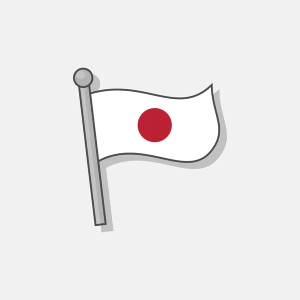 Illustration Japan Flag Template - Stok Vektor