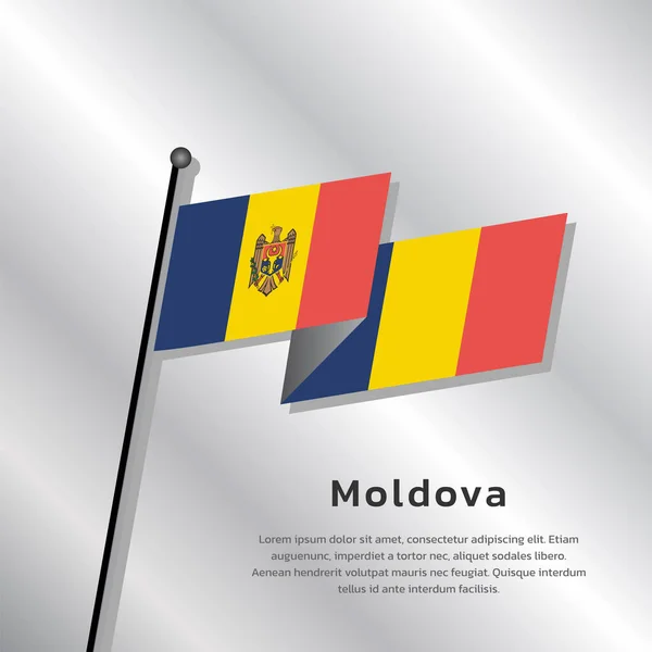 Illustration Moldova Flag Template — Vetor de Stock