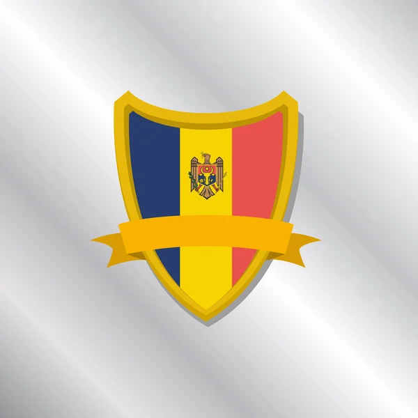 Illustration Moldova Flag Template — Vettoriale Stock