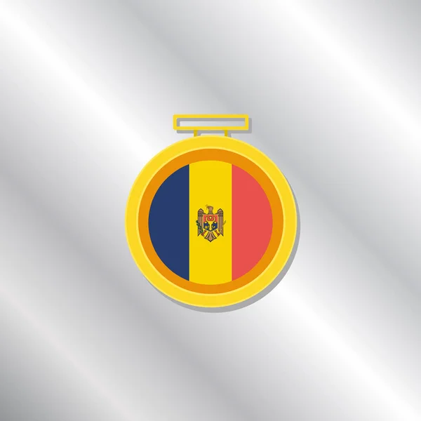 Illustration Moldova Flag Template — Vettoriale Stock