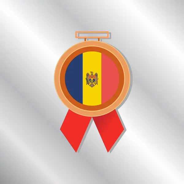 Illustration Moldova Flag Template — ストックベクタ