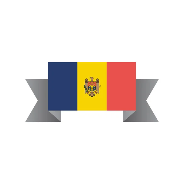 Illustration Moldova Flag Template — ストックベクタ