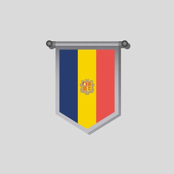 Illustration Andorra Flag Template — 스톡 벡터